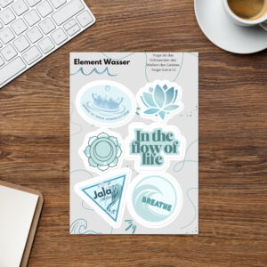 Yoga Sticker Sheet Wasser | Chakra Stickers | Spiritual Aesthetic Stickers | Journal und Laptop Stickers | Mindfulness & Self Love